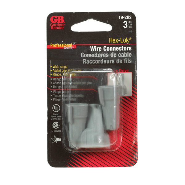 Hex-Lok Connect Winghex Gry Cd/3 19-2H2